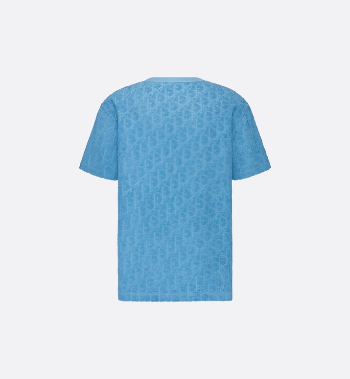 Dior Oblique Relaxed-Fit T-Shirt • Blue Terry Cotton Jacquard
