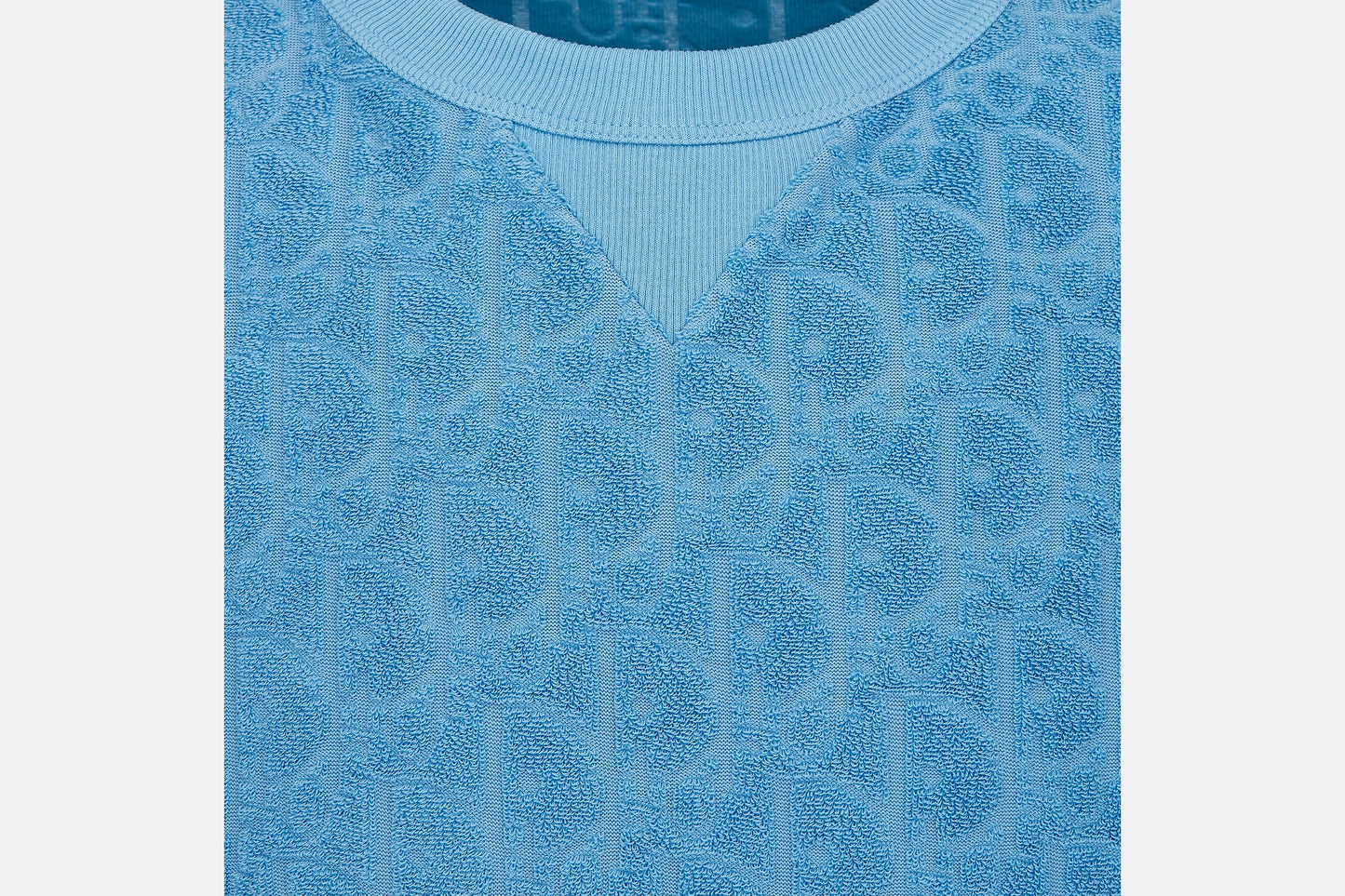 Dior Oblique Relaxed-Fit T-Shirt • Blue Terry Cotton Jacquard