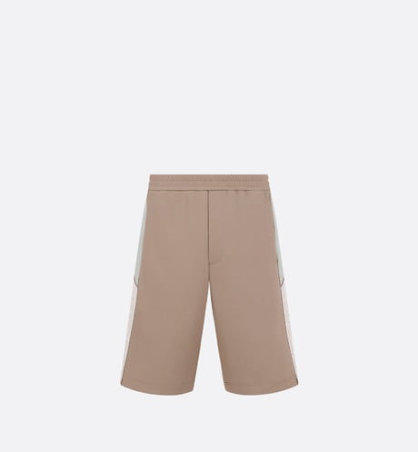 Track Shorts • Beige Cotton-Blend Jersey