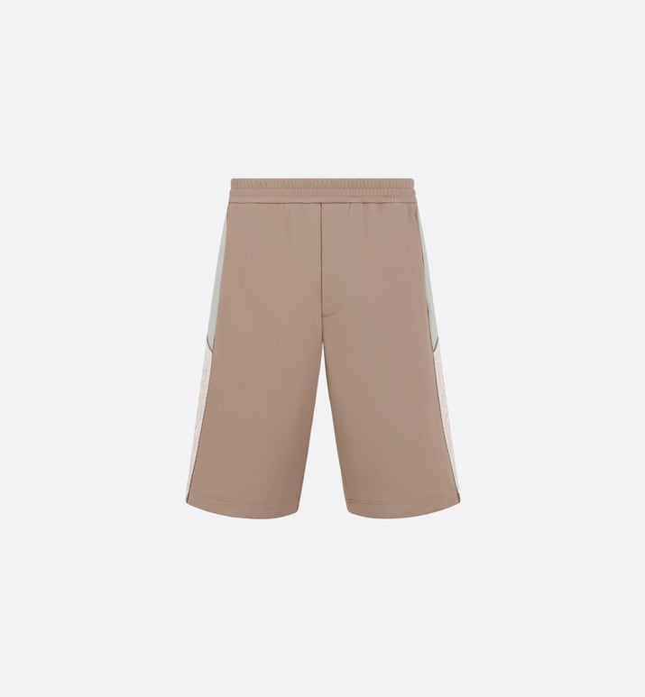 Track Shorts • Beige Cotton-Blend Jersey