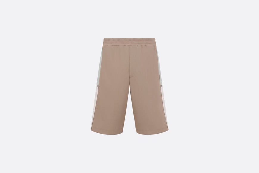 Track Shorts • Beige Cotton-Blend Jersey