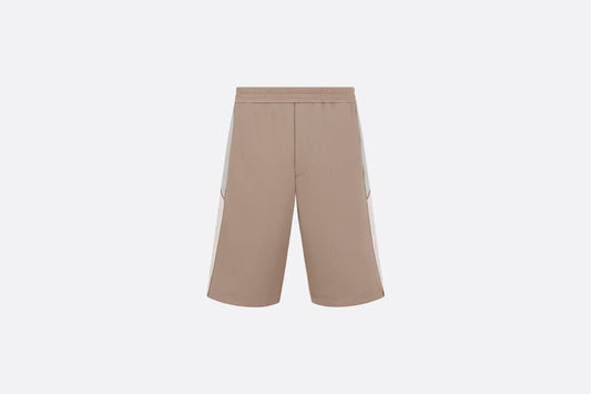 Track Shorts • Beige Cotton-Blend Jersey