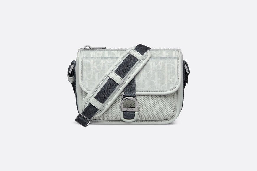Mini Dior Aqua DIOR AND PARLEY Bag with Strap • Ice Parley Ocean Plastic® Dior Oblique Mirage Nylon