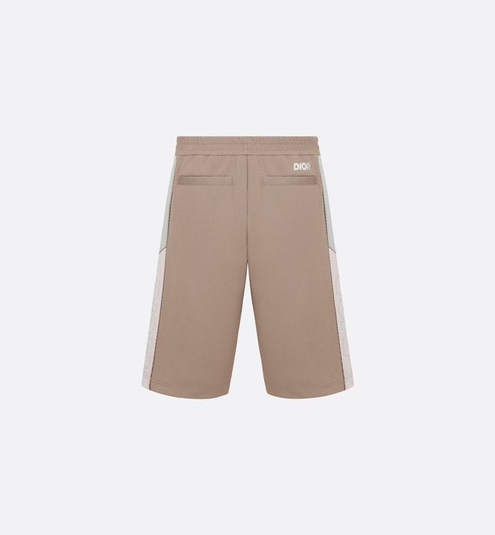 Track Shorts • Beige Cotton-Blend Jersey