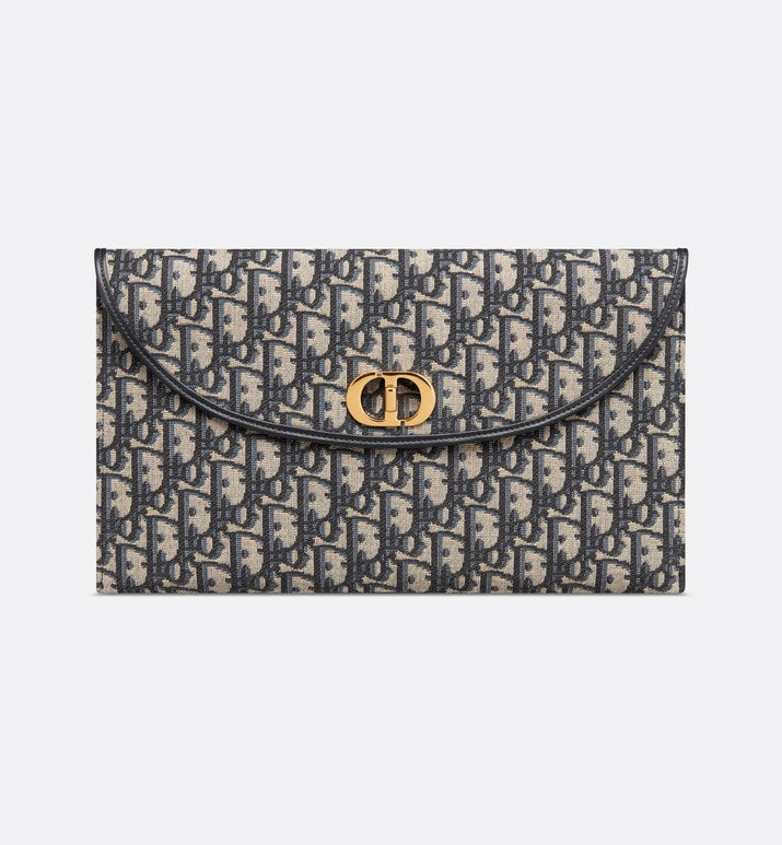 30 Montaigne Avenue Pouch with Flap • Blue Dior Oblique Jacquard