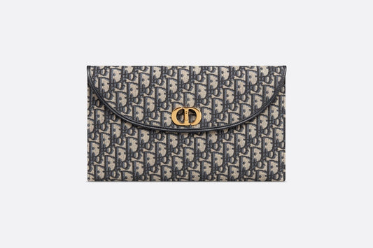 30 Montaigne Avenue Pouch with Flap • Blue Dior Oblique Jacquard