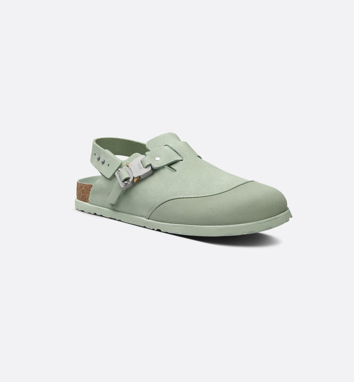 DIOR by BIRKENSTOCK Tokio Mule • Pastel Green Nubuck Calfskin