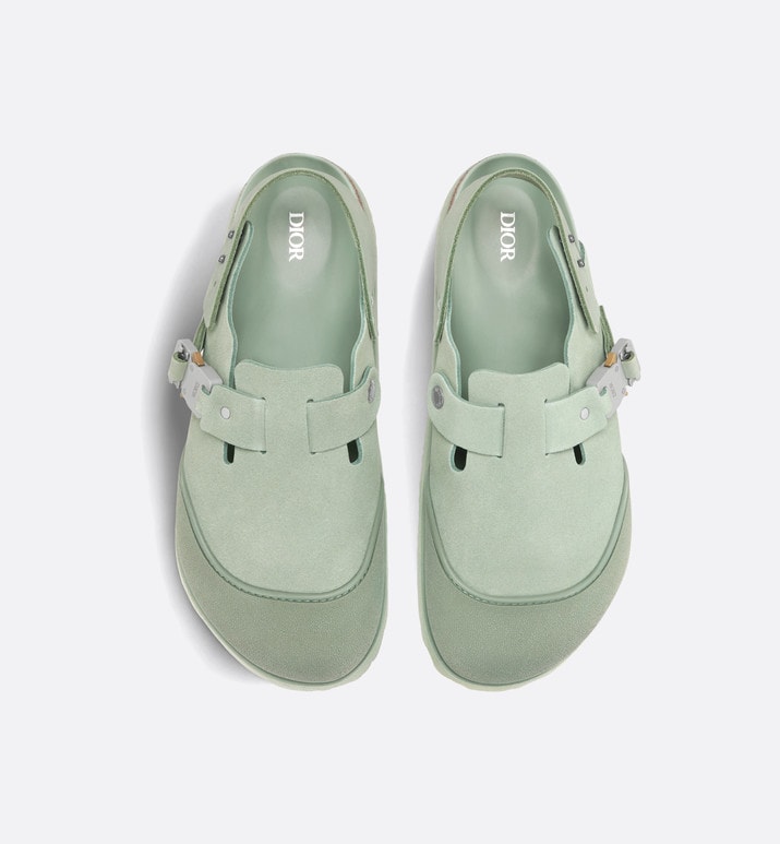 DIOR by BIRKENSTOCK Tokio Mule • Pastel Green Nubuck Calfskin