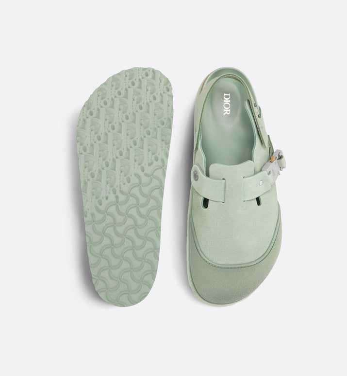 DIOR by BIRKENSTOCK Tokio Mule • Pastel Green Nubuck Calfskin