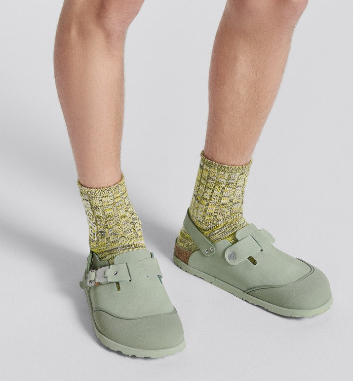 DIOR by BIRKENSTOCK Tokio Mule • Pastel Green Nubuck Calfskin