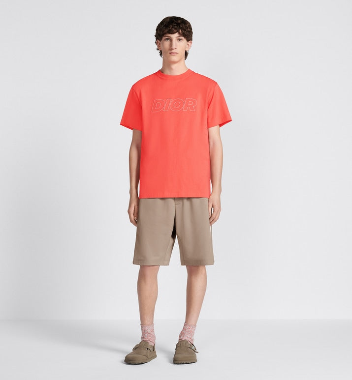 Track Shorts • Beige Cotton-Blend Jersey