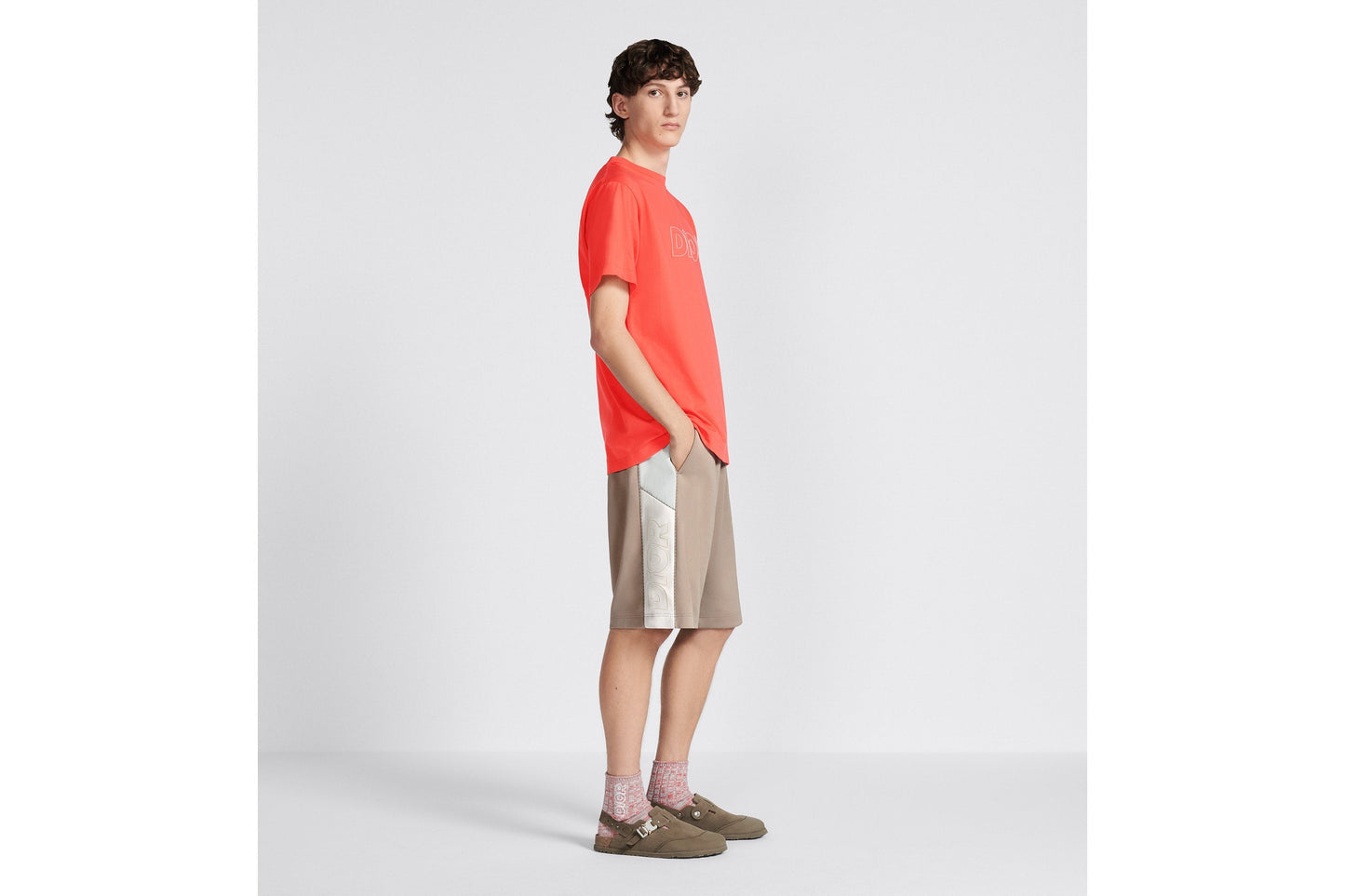 Track Shorts • Beige Cotton-Blend Jersey