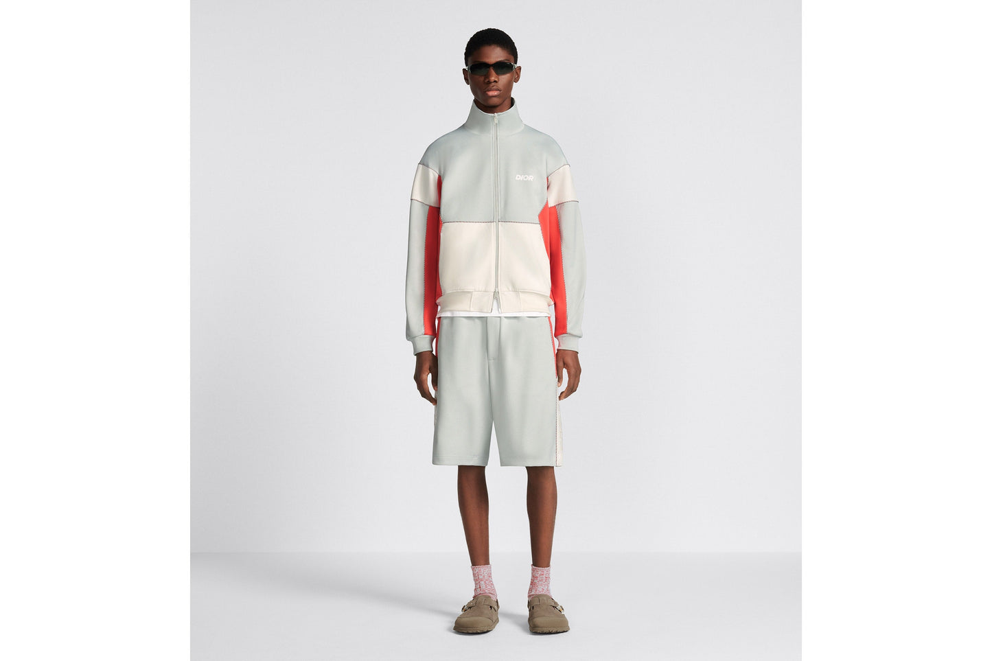 Track Shorts • Gray Cotton-Blend Jersey