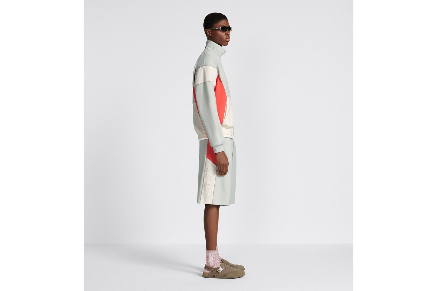 Track Shorts • Gray Cotton-Blend Jersey