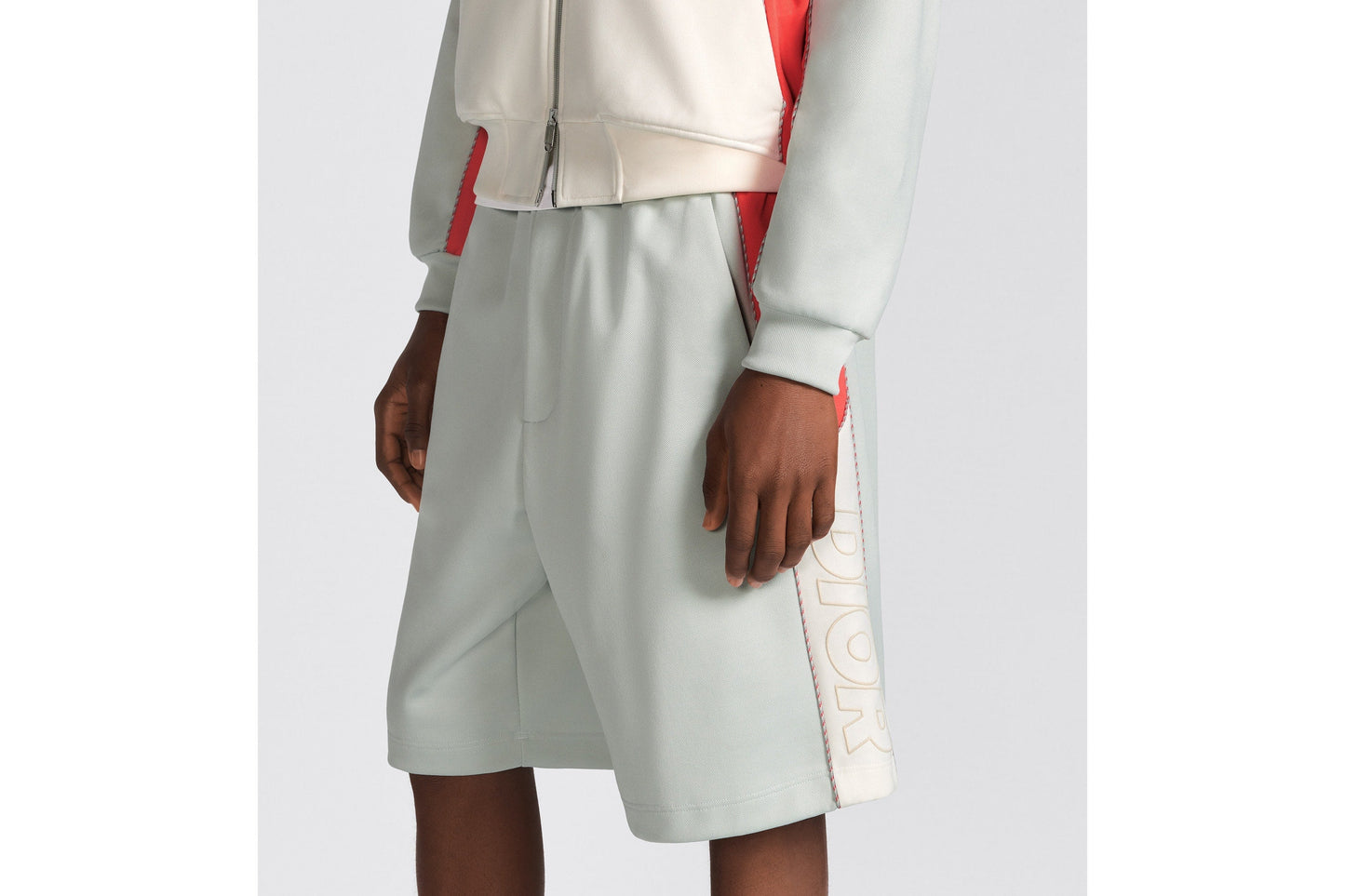 Track Shorts • Gray Cotton-Blend Jersey