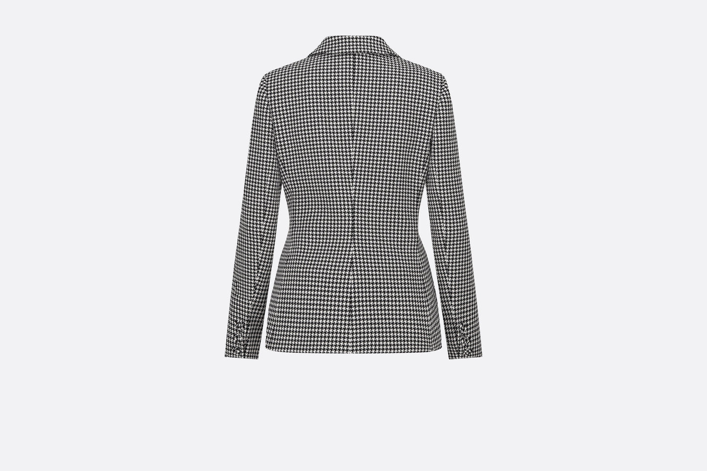 30 Montaigne Bar Jacket • Black and White Single-Breasted Houndstooth Wool