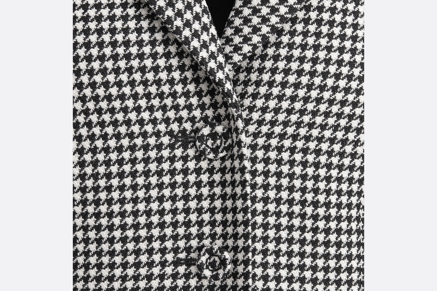 30 Montaigne Bar Jacket • Black and White Single-Breasted Houndstooth Wool