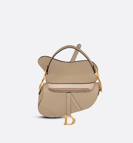 Saddle Bag with Strap • Sand-Colored Grained Calfskin