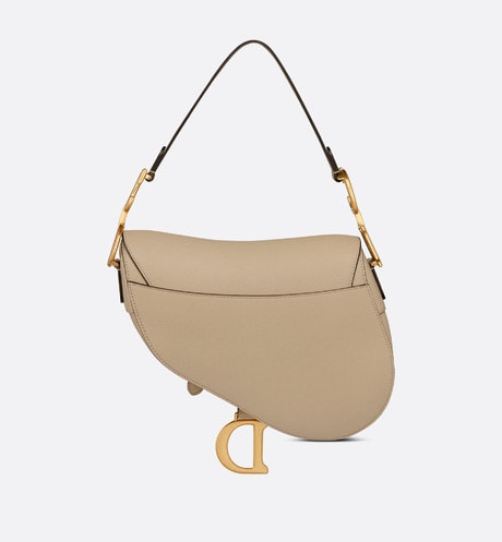 Saddle Bag with Strap • Sand-Colored Grained Calfskin