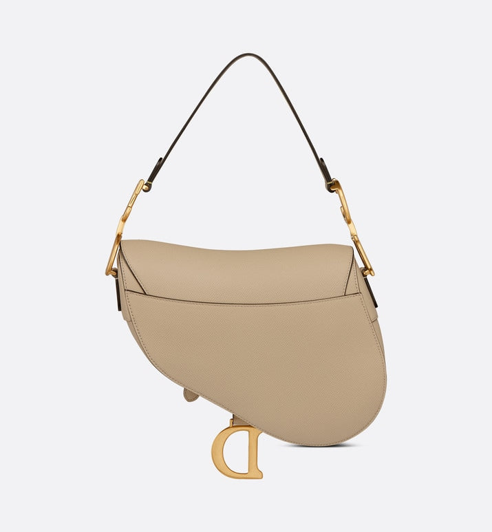 Saddle Bag with Strap • Sand-Colored Grained Calfskin