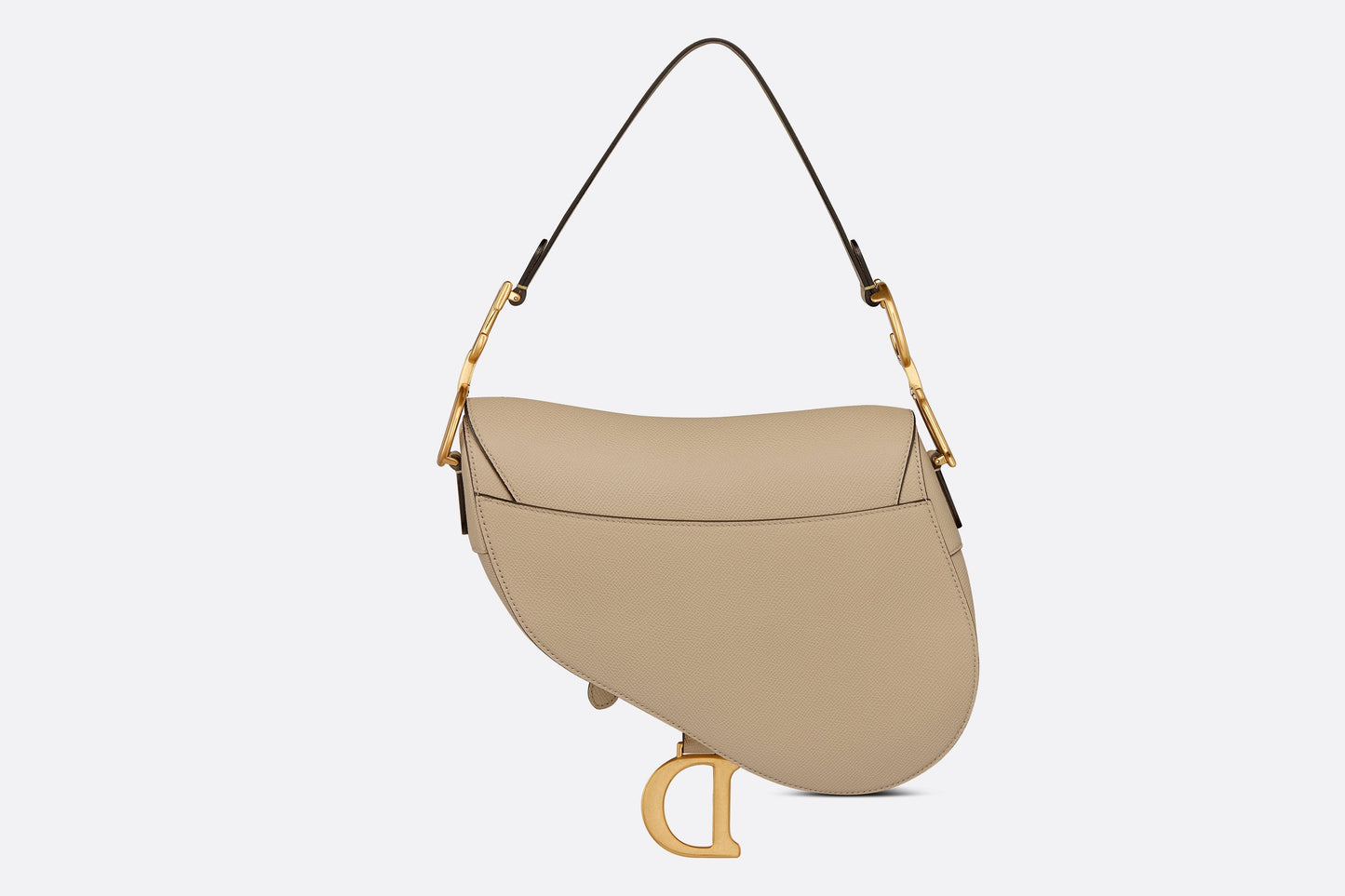 Saddle Bag with Strap • Sand-Colored Grained Calfskin