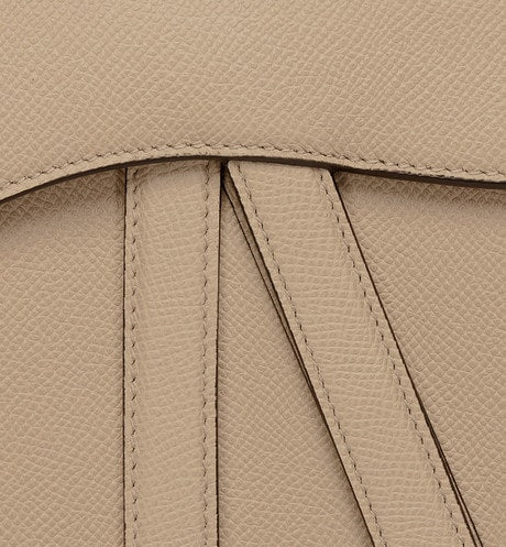 Saddle Bag with Strap • Sand-Colored Grained Calfskin