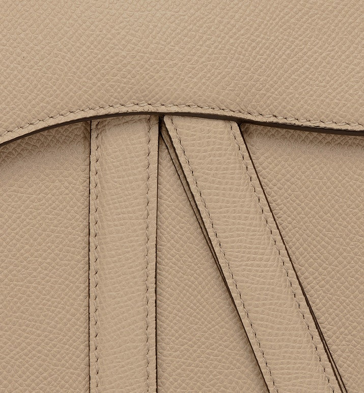Saddle Bag with Strap • Sand-Colored Grained Calfskin