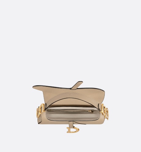 Saddle Bag with Strap • Sand-Colored Grained Calfskin