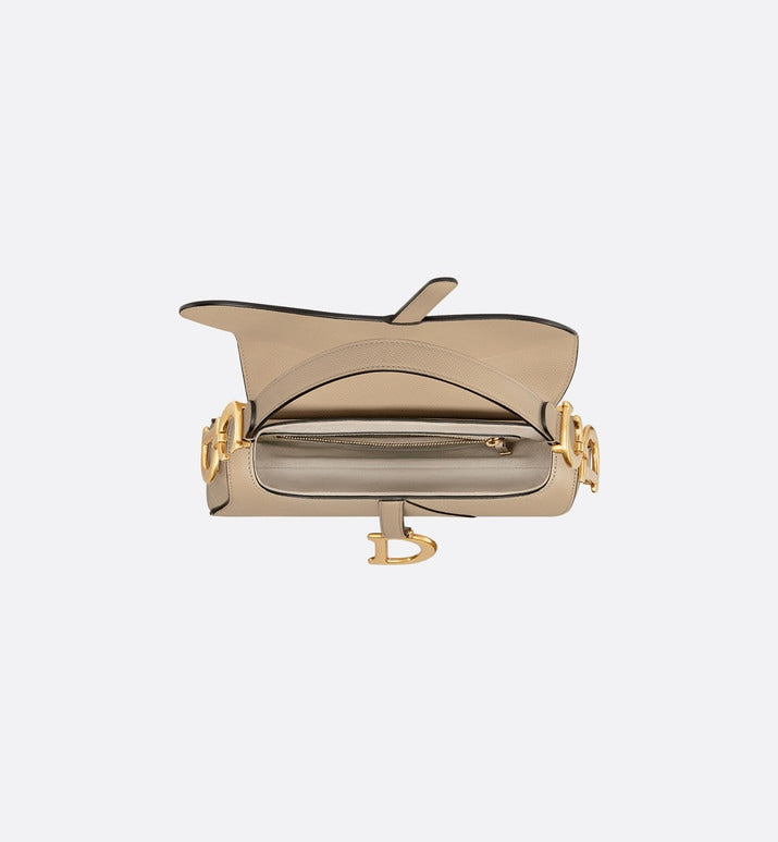 Saddle Bag with Strap • Sand-Colored Grained Calfskin