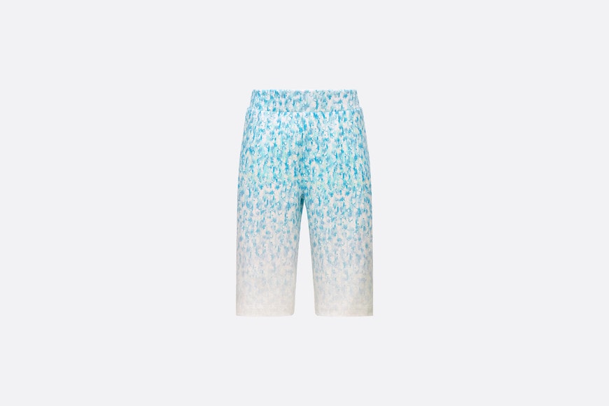 Kid's Track Shorts • Light Blue and Ivory Dior Oblique Dip-Dye Printed Cotton Fleece