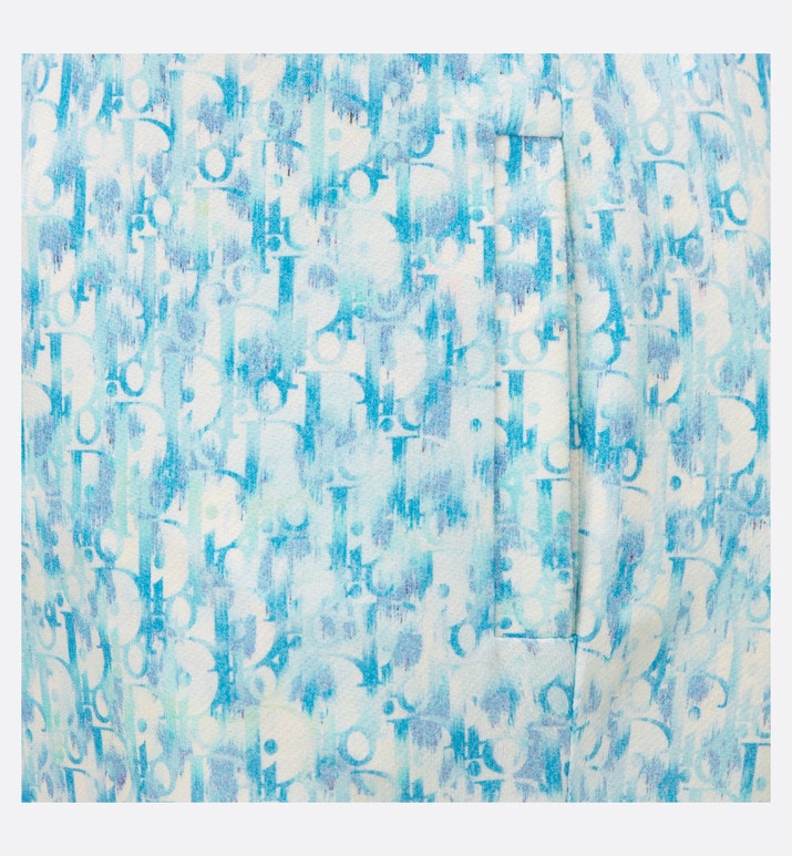Kid's Track Shorts • Light Blue and Ivory Dior Oblique Dip-Dye Printed Cotton Fleece