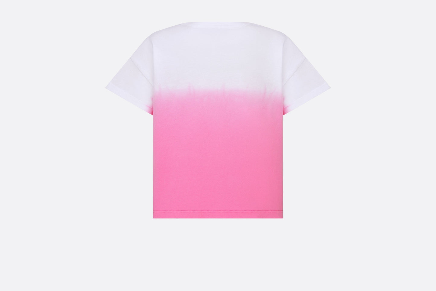Kid's T-Shirt • Ivory and Pop Pink Dip-Dye Printed Cotton Jersey