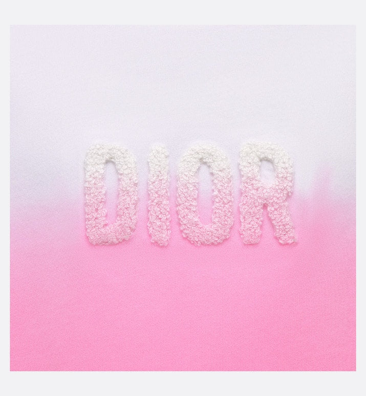 Kid's T-Shirt • Ivory and Pop Pink Dip-Dye Printed Cotton Jersey