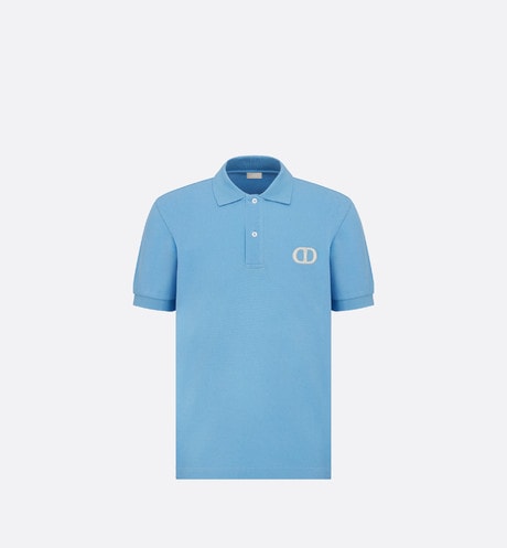CD Icon Polo Shirt • Blue Cotton Piqué