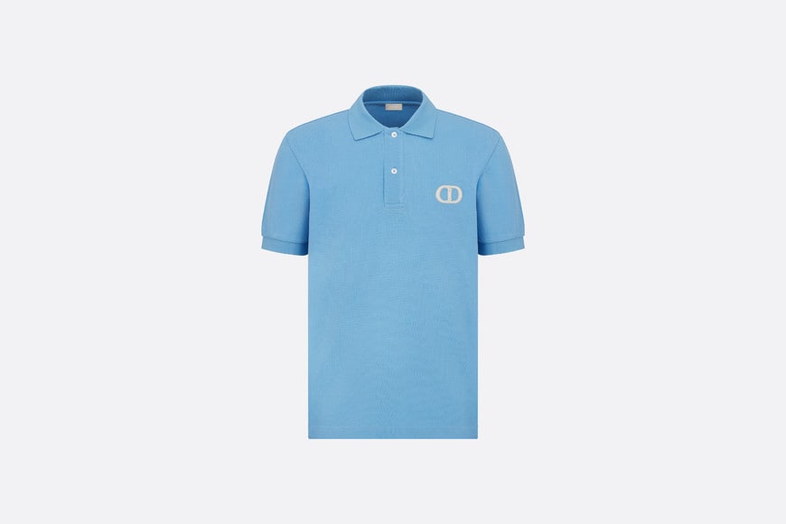 CD Icon Polo Shirt • Blue Cotton Piqué