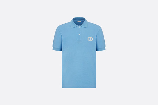 CD Icon Polo Shirt • Blue Cotton Piqué