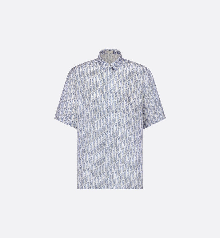 Dior Oblique Short-Sleeved Shirt • Blue Striped Silk Twill