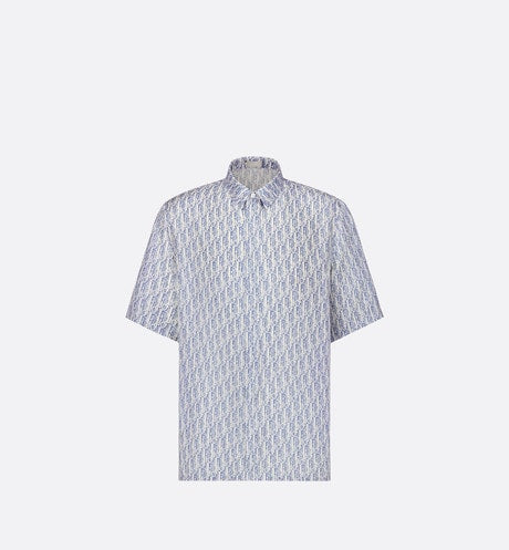Dior Oblique Short-Sleeved Shirt • Blue Striped Silk Twill
