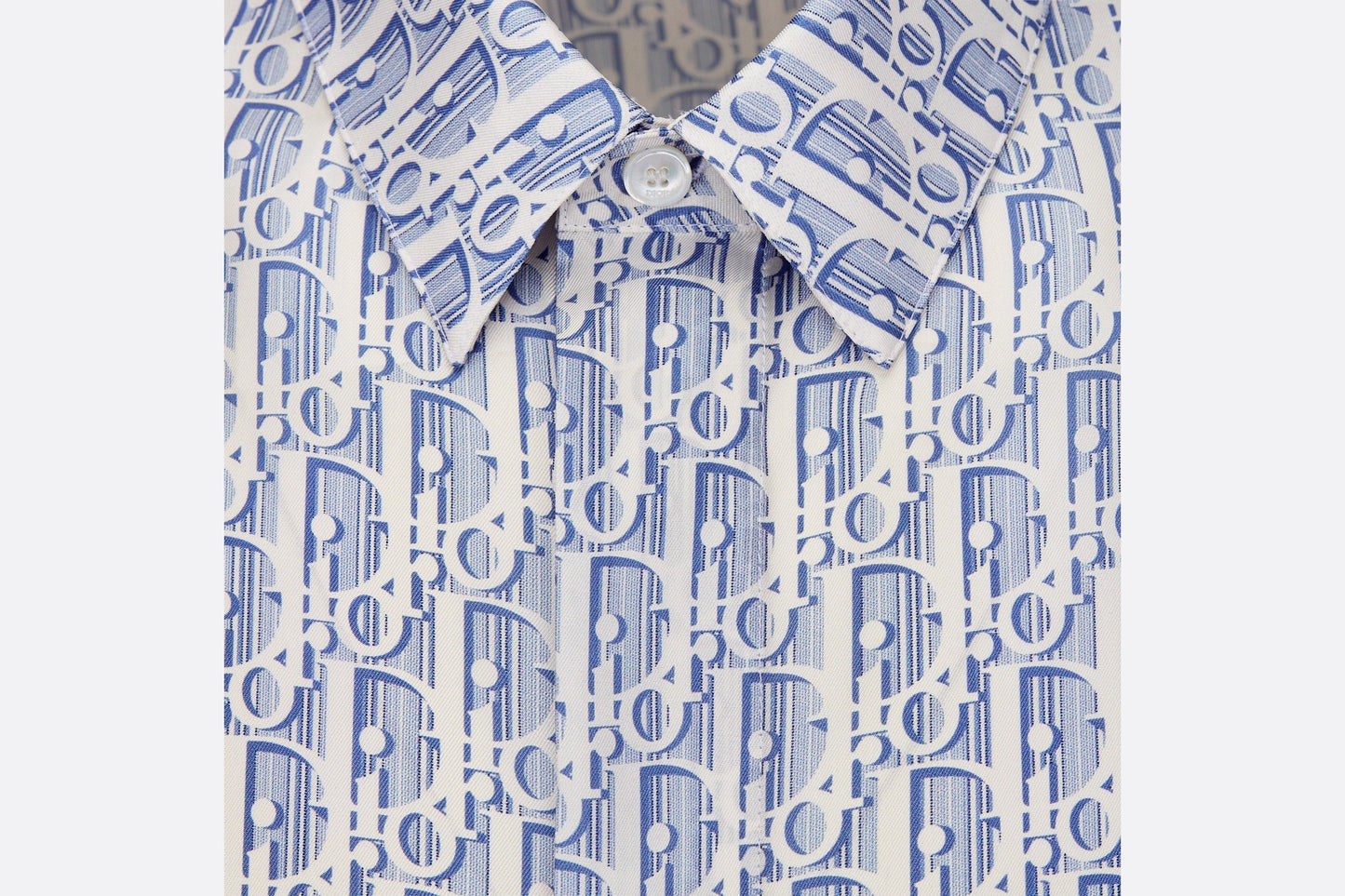 Dior Oblique Short-Sleeved Shirt • Blue Striped Silk Twill