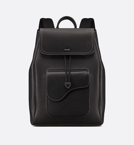 Saddle Backpack • Black Grained Calfskin