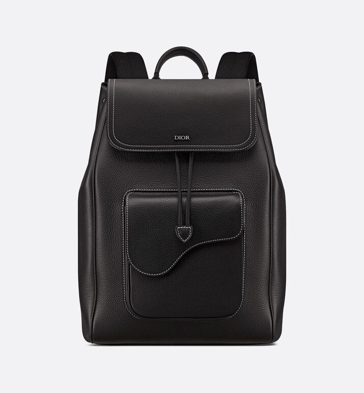 Saddle Backpack • Black Grained Calfskin