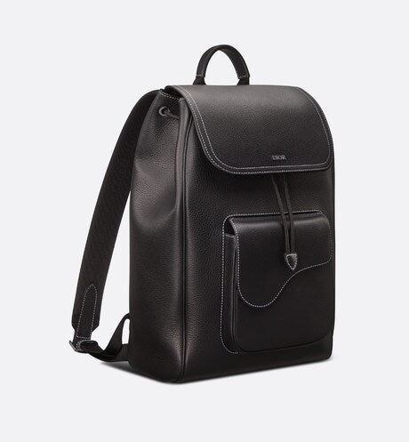 Saddle Backpack • Black Grained Calfskin