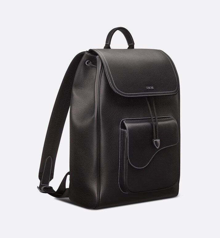 Saddle Backpack • Black Grained Calfskin