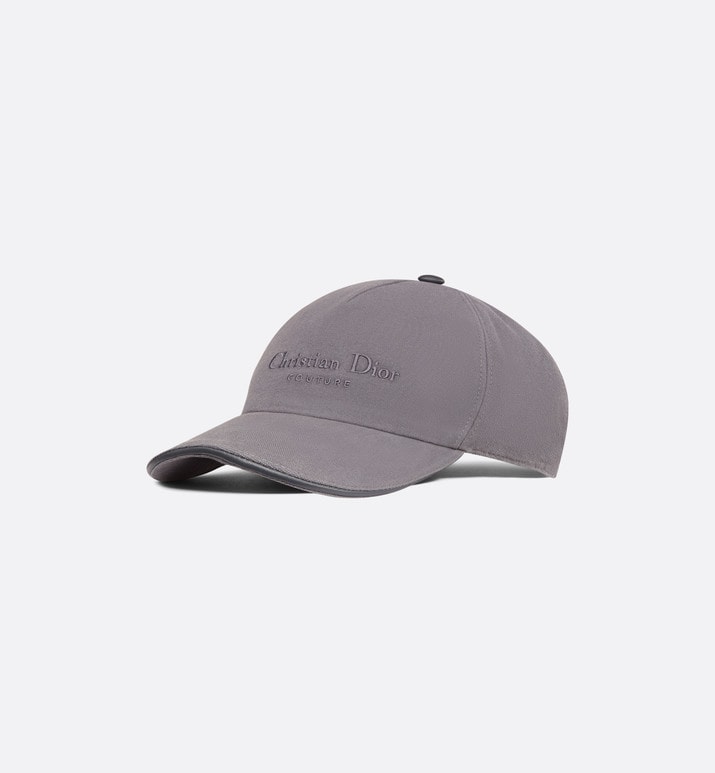 Christian Dior Couture Baseball Cap • Anthracite Gray Cotton Canvas