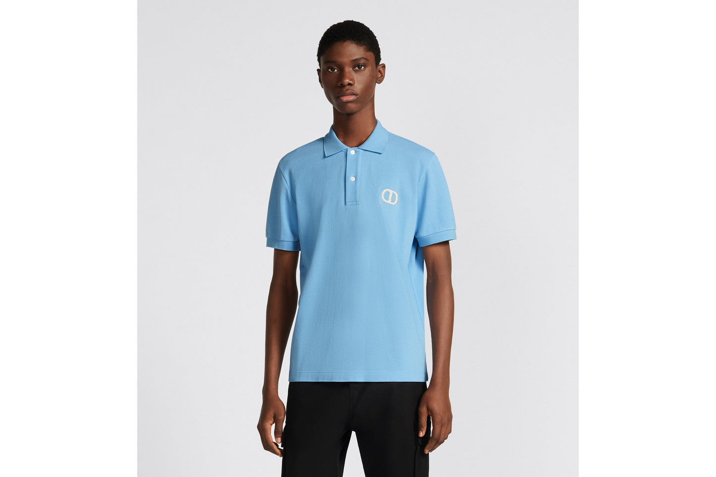 CD Icon Polo Shirt • Blue Cotton Piqué
