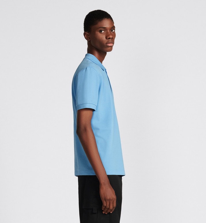 CD Icon Polo Shirt • Blue Cotton Piqué