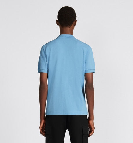 CD Icon Polo Shirt • Blue Cotton Piqué