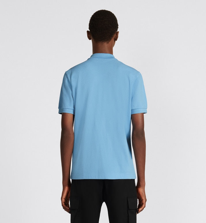 CD Icon Polo Shirt • Blue Cotton Piqué
