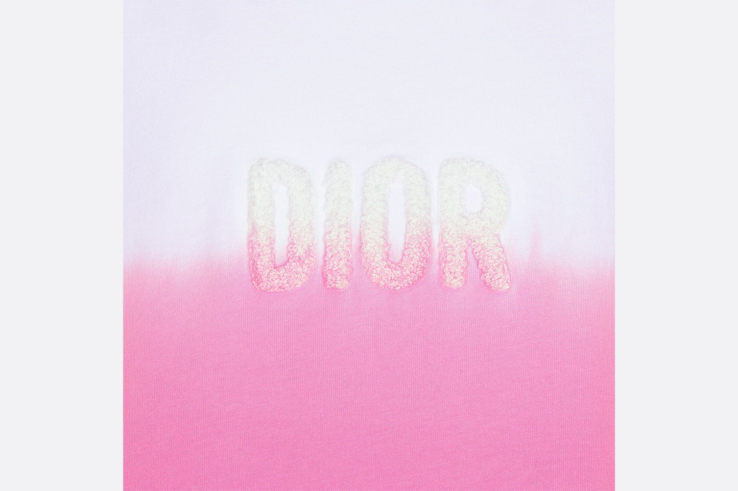 Kid's Straight-Cut Dress • Ivory and Pop Pink Dip-Dye Printed Cotton Jersey