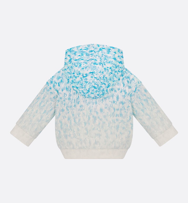 Baby Hooded Sweatshirt • Light Blue and Ivory Dior Oblique Dip-Dye Printed Cotton Fleece